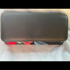 RFID Audrey Wallet with faux leather trim